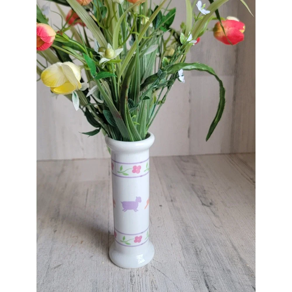 FTDA‎ japan vase Easter faux tulip rabbit vintage flower home decor